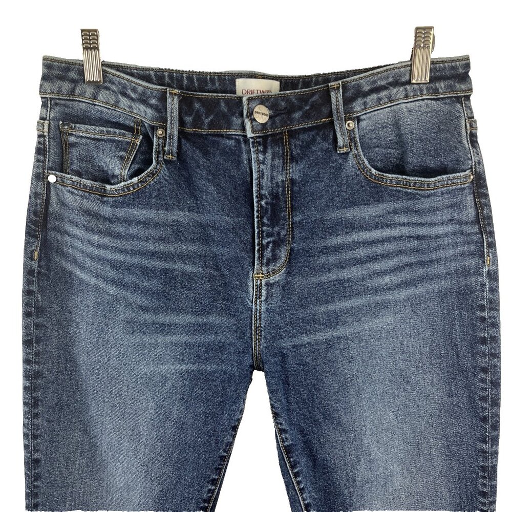 Anthropologie Driftwood Kelly Straight Leg Medium Wash Jeans Womens Size 31